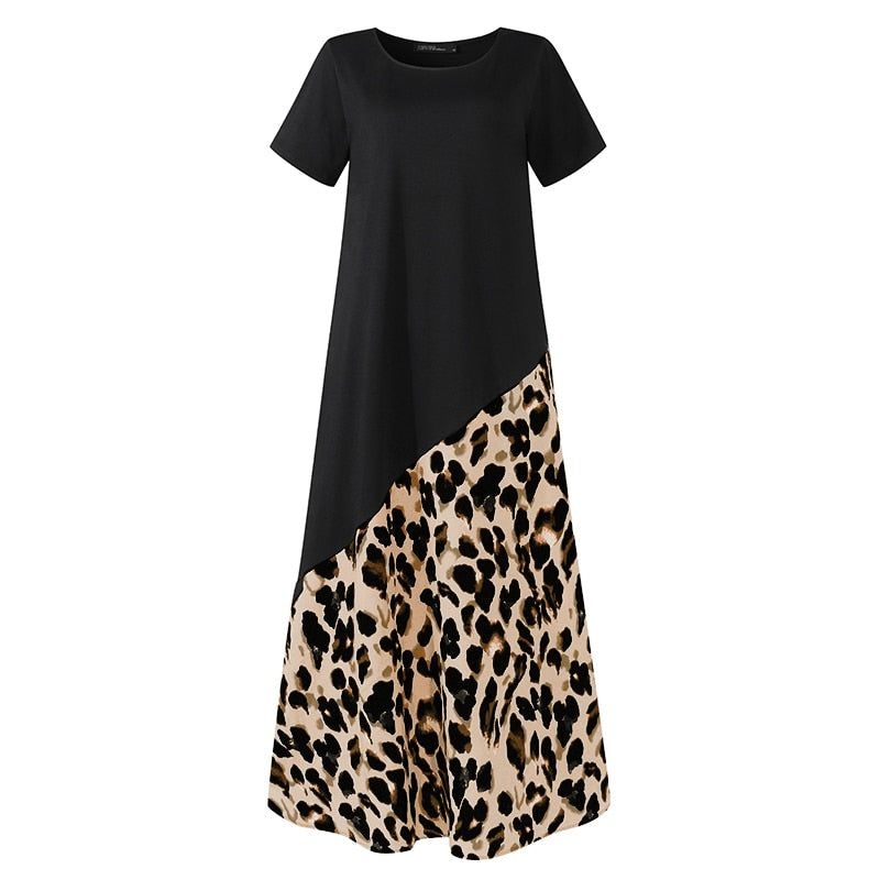 Kjole med leopard mønsker