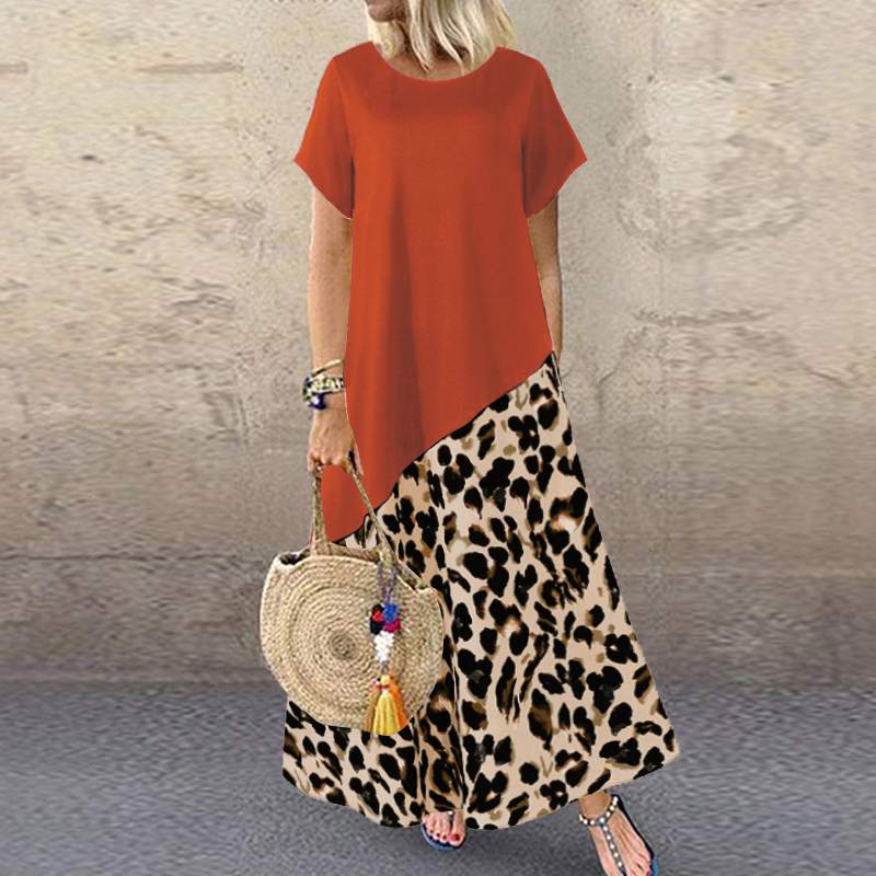 Kjole med leopard mønsker