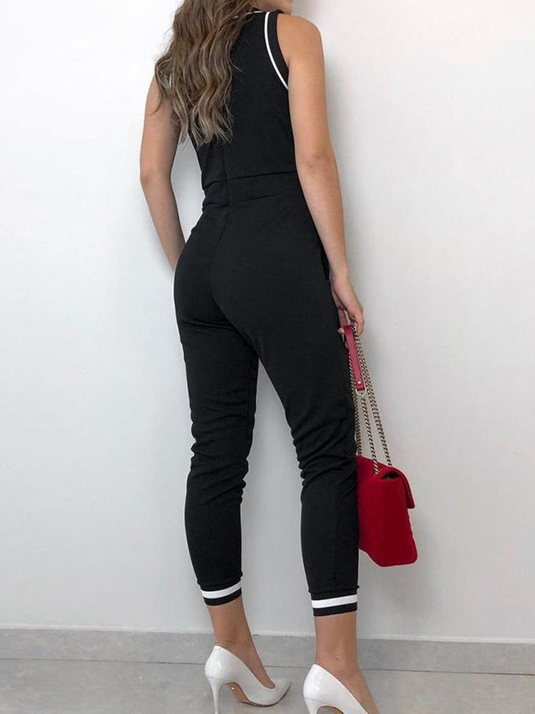 Jumpsuit i svart og hvitt