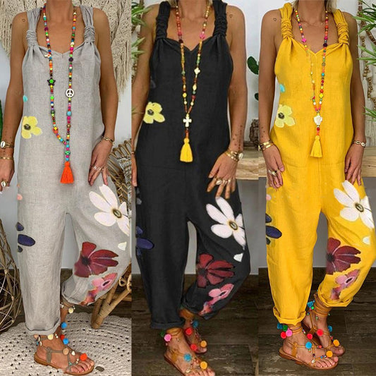 Fargerik jumpsuit med blomster