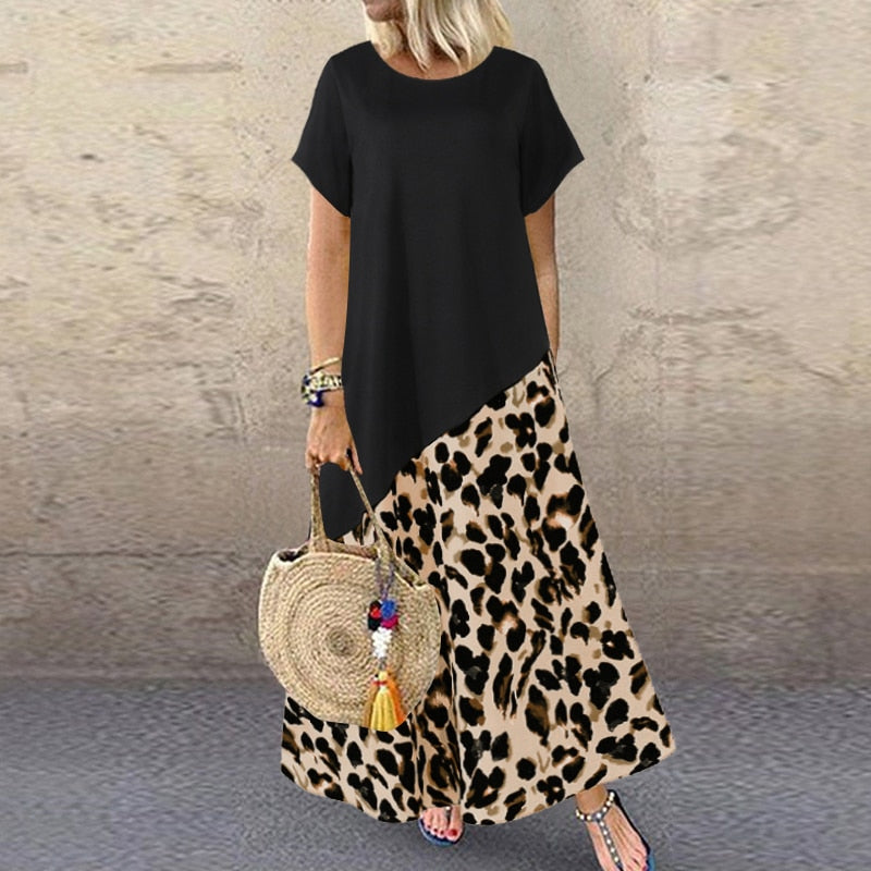 Kjole med leopard mønsker